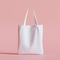 Textile tote bag for shopping mockup. 3D illustration photo