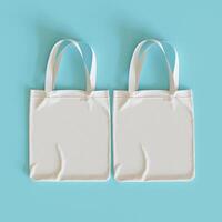 Textile tote bag for shopping mockup. 3D illustration photo