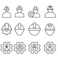 Foreman icon vector set. Builder illustration sign collection. Engineer symbol. Worker logo.