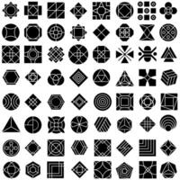 Geometric Pattern icon vector set. Geometric figure illustration sign collection. Coasters Stencil symbol or logo.