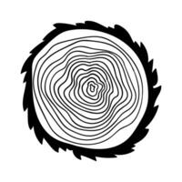 madera rebanada icono vector. madera anillos ilustración signo. árbol símbolo. aserradero logo. vector