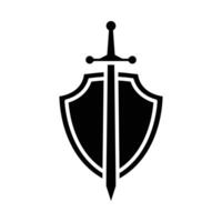 shield and sword icon vector design template in white background