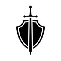 shield and sword icon vector design template in white background