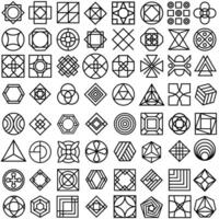 Geometric Pattern icon vector set. Geometric figure illustration sign collection. Coasters Stencil symbol or logo.