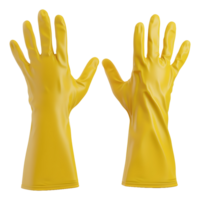 ai generado 3d representación de un caucho guantes en transparente antecedentes - ai generado png