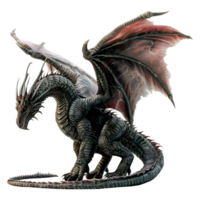 AI generated 3D Rendering of a Horror Dragon on Transparent Background - Ai Generated png