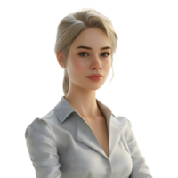 AI generated 3D Rendering of a Business Woman Standing on Transparent Background - Ai Generated png