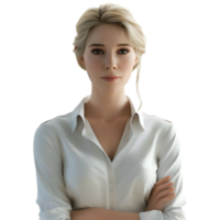 AI generated 3D Rendering of a Business Woman Standing on Transparent Background - Ai Generated png