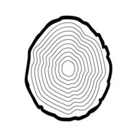 madera rebanada icono vector. madera anillos ilustración signo. árbol símbolo. aserradero logo. vector