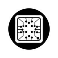 Microchip vector icon. CPU illustration symbol. core sign.