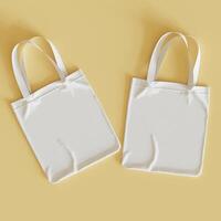 Textile tote bag for shopping mockup. 3D illustration photo