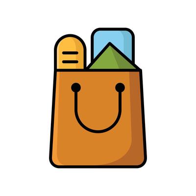 shopping bag icon vector design template in white background