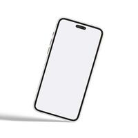 High quality realistic frame smartphone with blank white screen. Mockup phone for visual ui app demonstration. photo