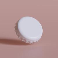 Close up of a bottle cap on white background 3D render photo