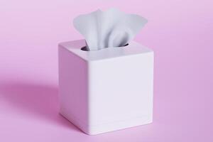 3D rendering illustration of a tissues box photo