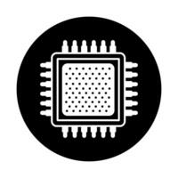 Microchip vector icon. CPU illustration symbol. core sign.