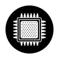 Microchip vector icon. CPU illustration symbol. core sign.