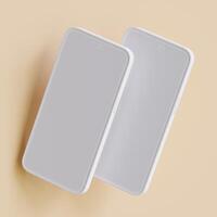 Minimalist modern clay for mockup collection smartphones for presentation, application display, information graphics photo