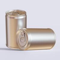 Packaging Fisher Sardines, aluminium cap texture, 3D rendering white background photo