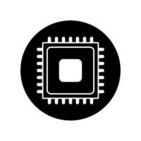Microchip vector icon. CPU illustration symbol. core sign.