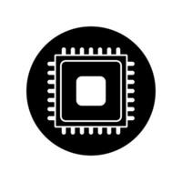 Microchip vector icon. CPU illustration symbol. core sign.