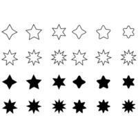 Sunburst icon vector set. Stars illustration sign collection. Price tag symbol. Retro star logo.