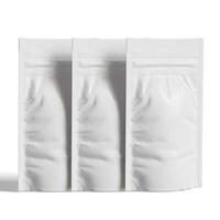 blanco blanco aluminio frustrar el plastico bolsa bolso bolsita embalaje Bosquejo aislado en blanco fondo, 3d representación foto