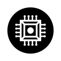 Microchip vector icon. CPU illustration symbol. core sign.