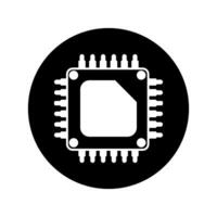 Microchip vector icon. CPU illustration symbol. core sign.