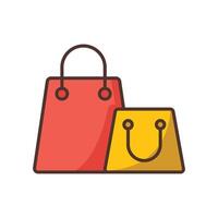 compras bolso icono vector diseño modelo en blanco antecedentes