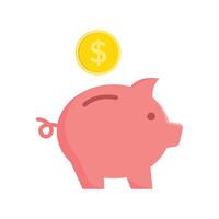 piggy bank icon vector design template in white background