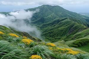 ai generado hermosa naturaleza montaña paisaje profesional fotografía foto