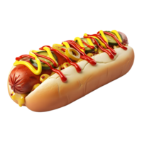 ai généré 3d le rendu de une savoureux Hot-dog sur transparent Contexte - ai généré png