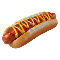 ai généré 3d le rendu de une savoureux Hot-dog sur transparent Contexte - ai généré png