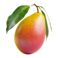 AI generated 3D Rendering of a Mango with Leaves on Transparent Background - Ai Generated png