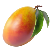 ai generado 3d representación de un mango con hojas en transparente antecedentes - ai generado png