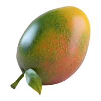 ai generiert 3d Rendern von ein Mango mit Blätter auf transparent Hintergrund - - ai generiert png