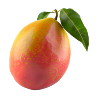 AI generated 3D Rendering of a Mango with Leaves on Transparent Background - Ai Generated png