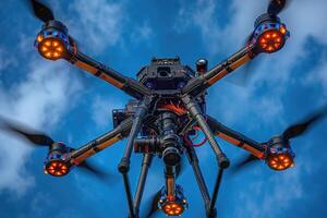 AI generated drone flying in the sky professional photography photo