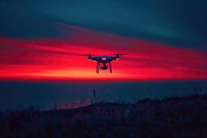 AI generated drone flying in the sky professional photography photo