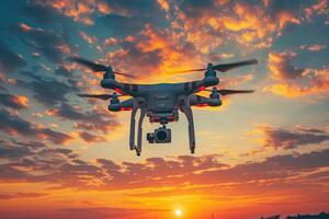 AI generated drone flying in the sky professional photography photo