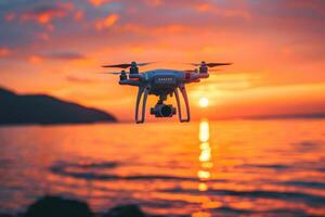 AI generated drone flying in the sky professional photography photo