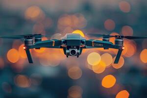 AI generated drone flying in the sky professional photography photo