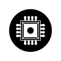 Microchip vector icon. CPU illustration symbol. core sign.