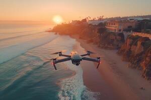 AI generated drone flying in the sky professional photography photo