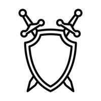 shield and sword icon vector design template in white background