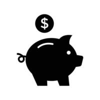 cerdito banco icono vector diseño modelo en blanco antecedentes