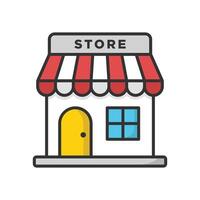 Tienda icono vector diseño modelo en blanco antecedentes