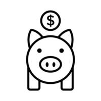 cerdito banco icono vector diseño modelo en blanco antecedentes