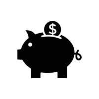 cerdito banco icono vector diseño modelo en blanco antecedentes